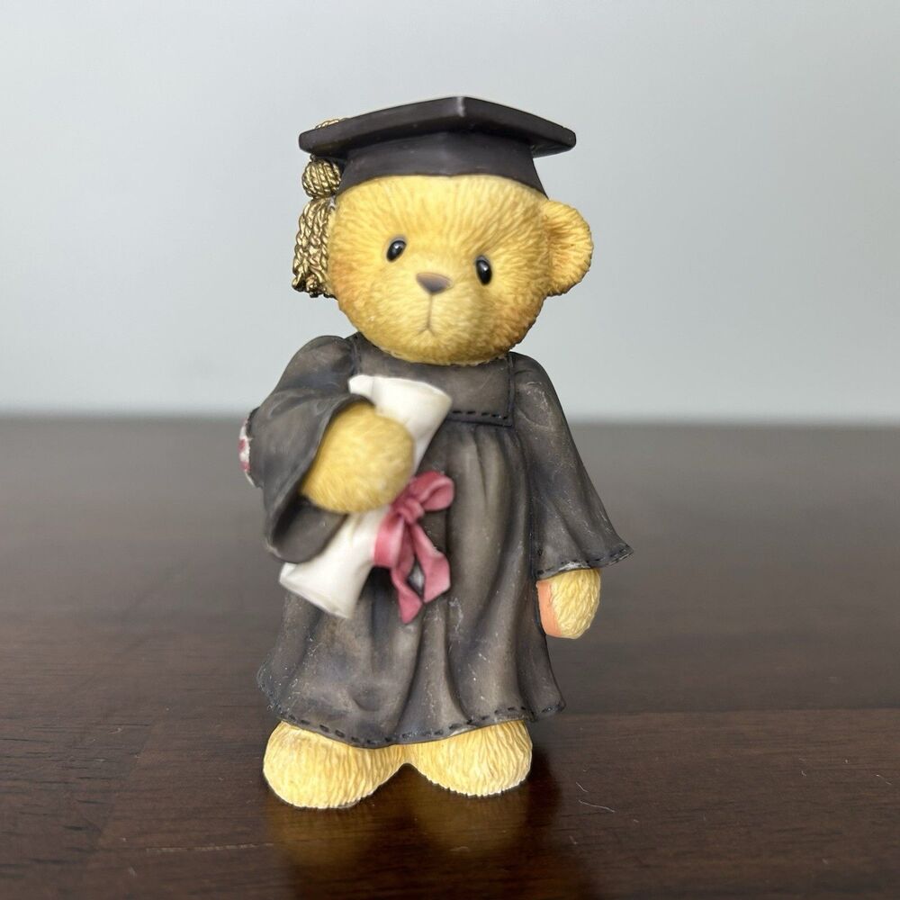 CHERISHED TEDDIES MINI FIGURE GRADUATION ALWAYS PUT YOUR BEST PAW FORWARD AVON
